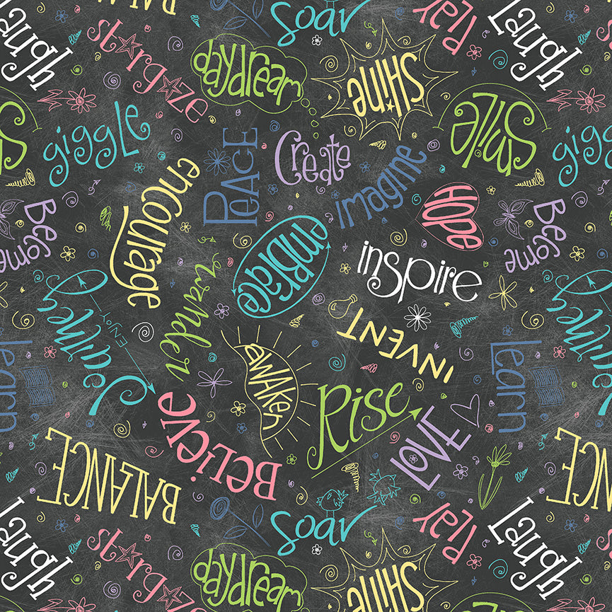 **Coming Soon** Noteworthy 108" Chalkboard/Multi | Aspirations | Designer: Terri Degenkolb