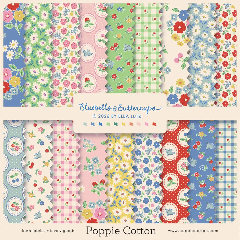 Bluebells & Buttercups 2 1/2" Strips | Poppie Cotton
