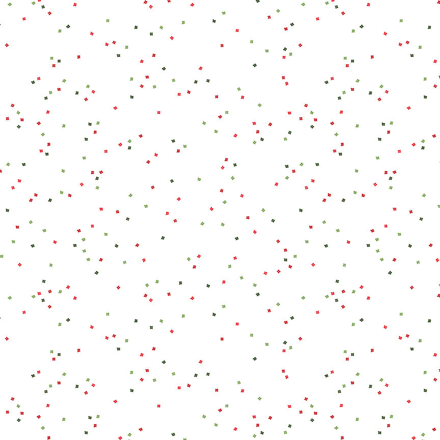 Blossoms On White Santa Claus | Riley Blake Designs | Designer: Christopher Thompson
