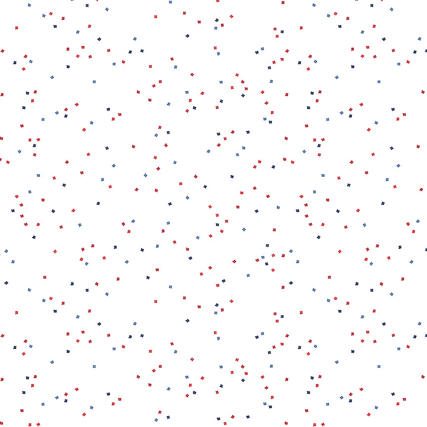 Blossoms On White Uncle Sam | Riley Blake Designs | Designer: Christopher Thompson