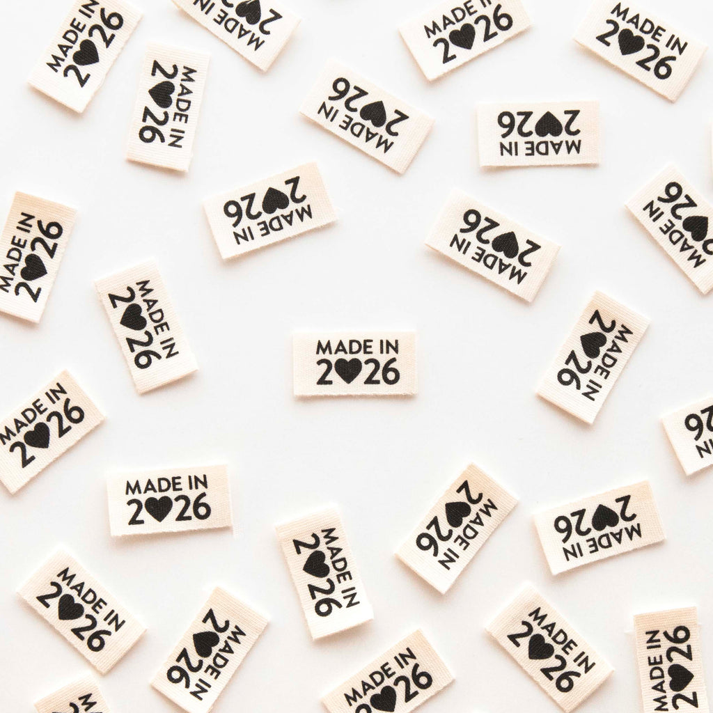 Made in 2026 Organic Cotton Centerfold Sewing Labels | LABEL | Sarah Hearts