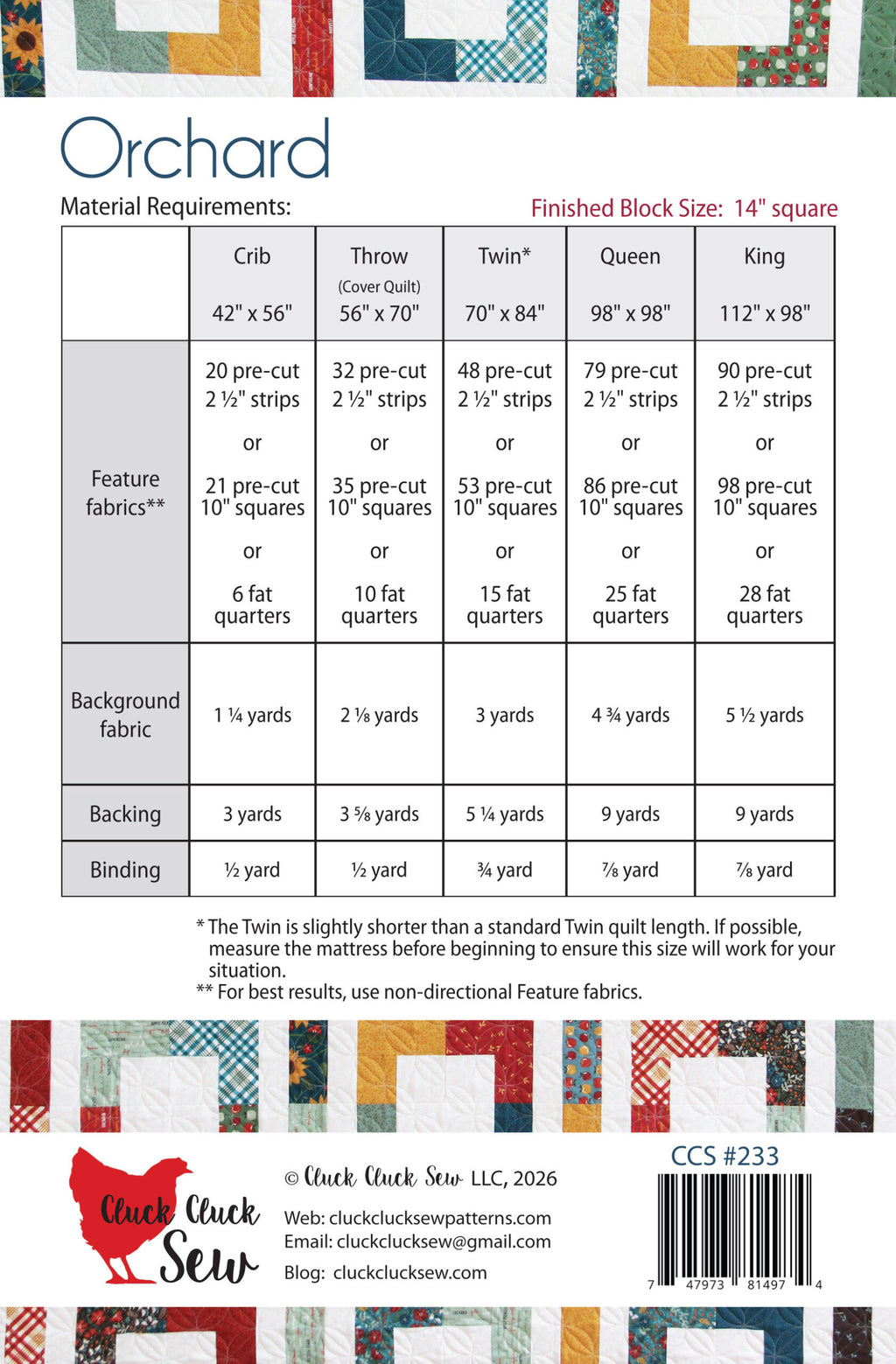 Orchard | PAPER Pattern | Cluck Cluck Sew