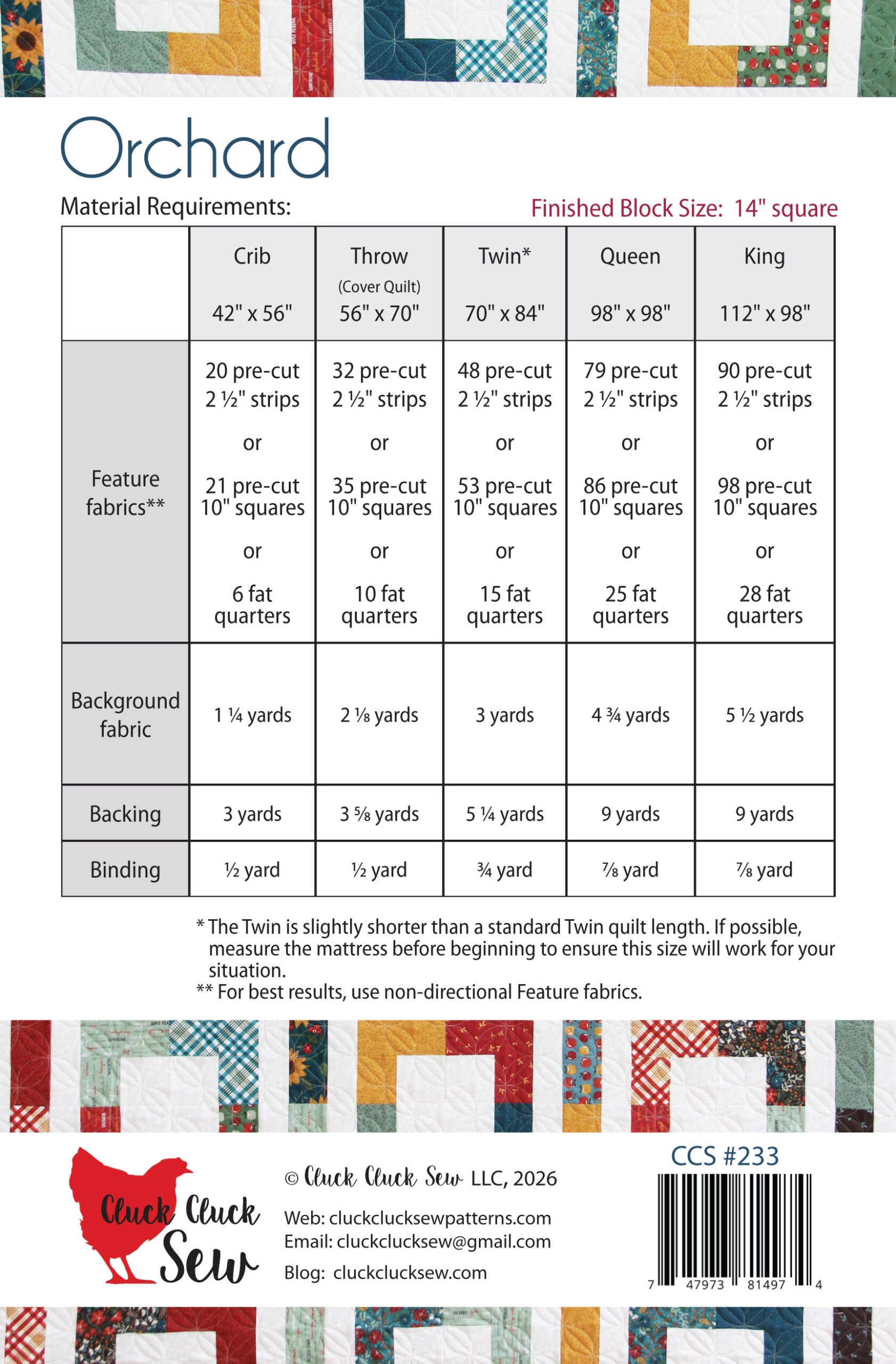 Orchard | PAPER Pattern | Cluck Cluck Sew