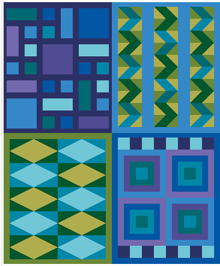 **Coming Soon 11/26** Quilt in Color - Panel Sea Glass | Riley Blake | Designer: Christa Watson