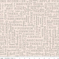 108" Wide Back - Autumn Words - Latte | Designer: Lori Holt | Riley Blake Designs