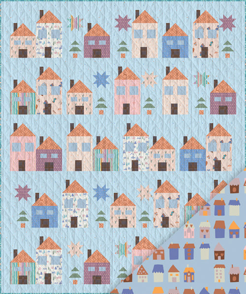 Frost & Fir Welcome to the Neighborhood Quilt with Backing | Art Gallery Fabrics | Designer Sewcial Bee Collective: