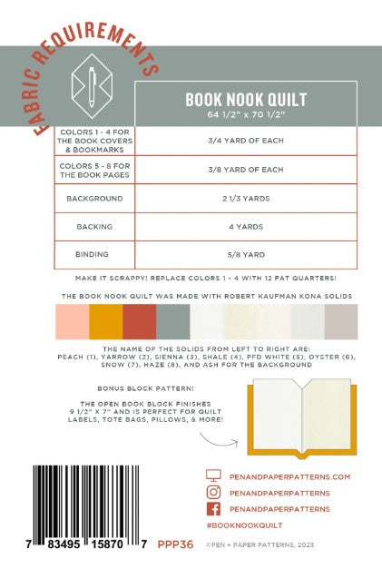 Book Nook | PAPER Pattern | Pen and Paper Patterns