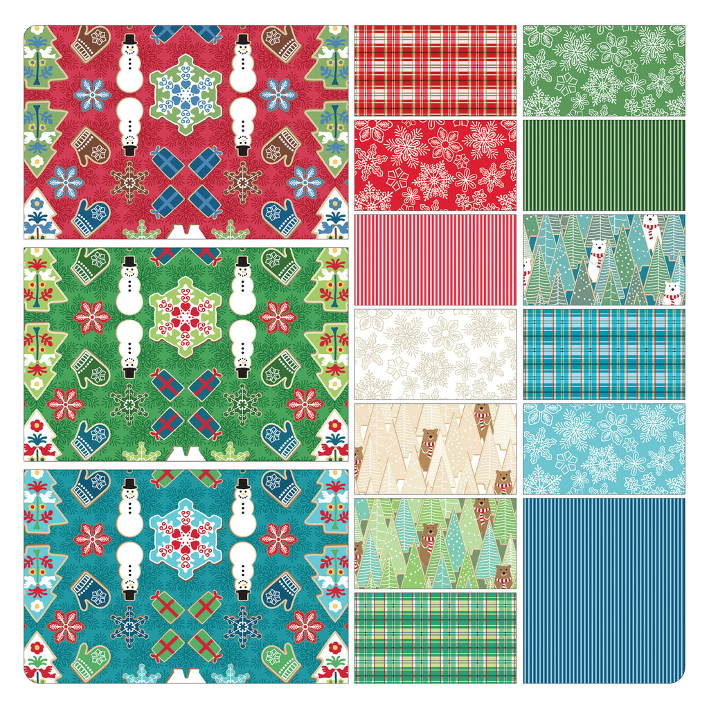 Village Square Cranberry | Gingerbread Lane | Designer: Modern Quilt Studio