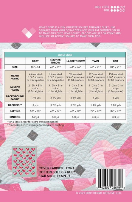 Heart Gems | PAPER Pattern | Quilty Love