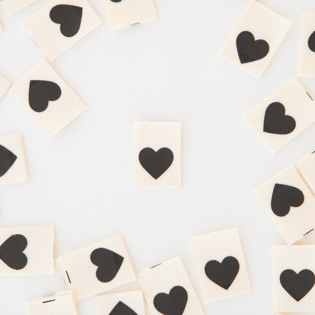 Black Heart Organic Cotton Sewing Labels | LABEL | Sarah Hearts