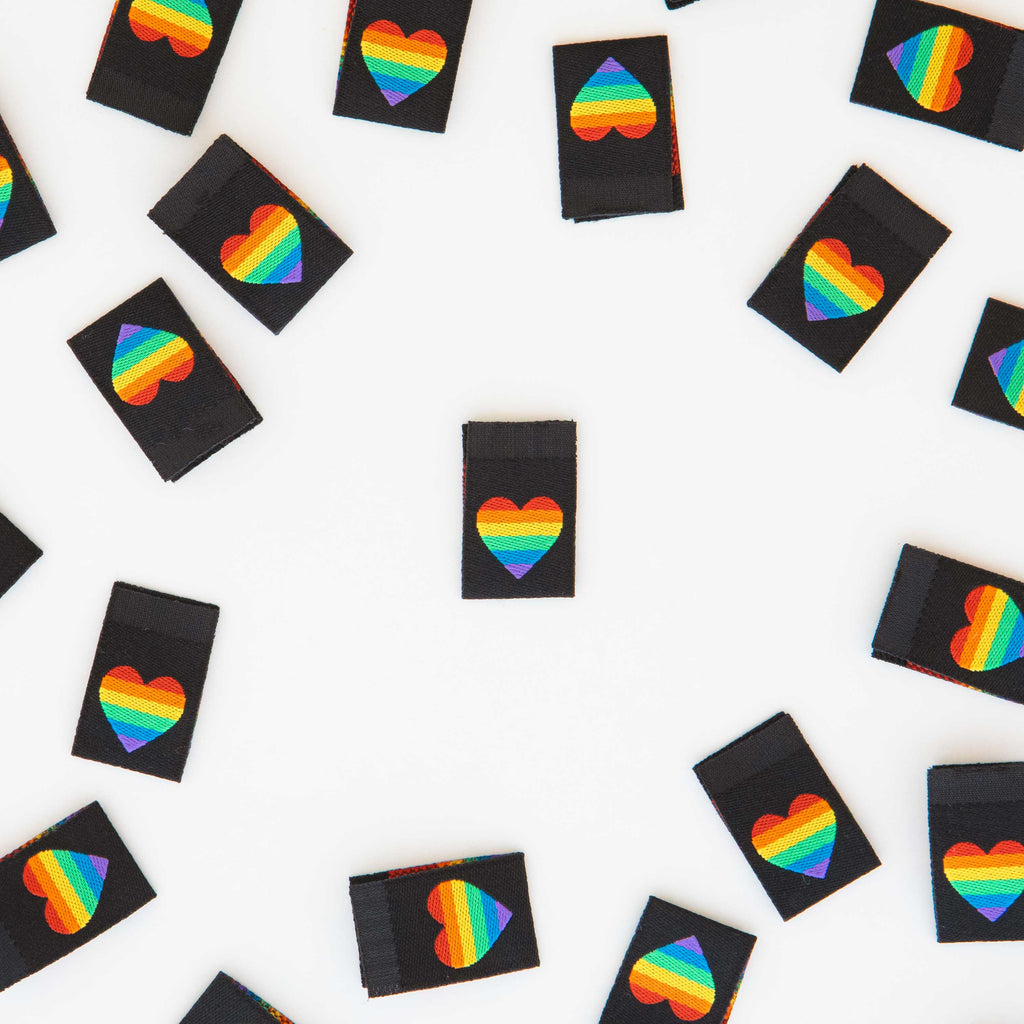 Rainbow Heart Woven Sewing Labels | LABEL | Sarah Hearts