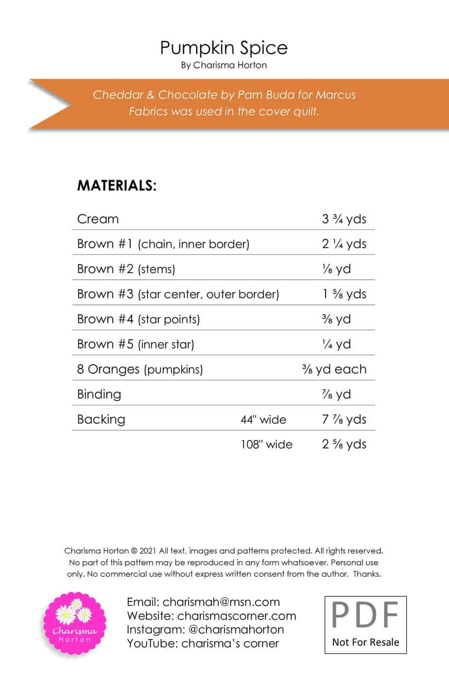 Pumpkin Spice | PAPER Pattern | Charisma's Corner