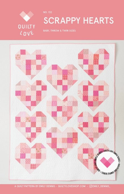 Scrappy Hearts | PAPER Pattern | Quilty Love