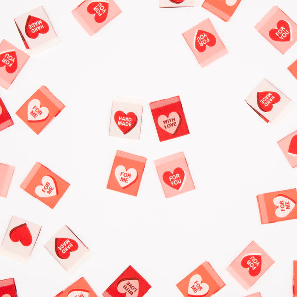 Valentine's Red Candy Heart Sewing Labels | LABEL | Sarah Hearts