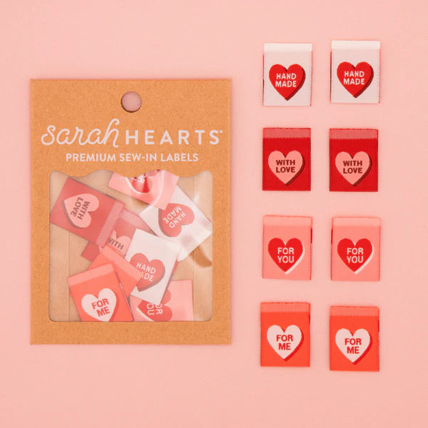 Valentine's Red Candy Heart Sewing Labels | LABEL | Sarah Hearts